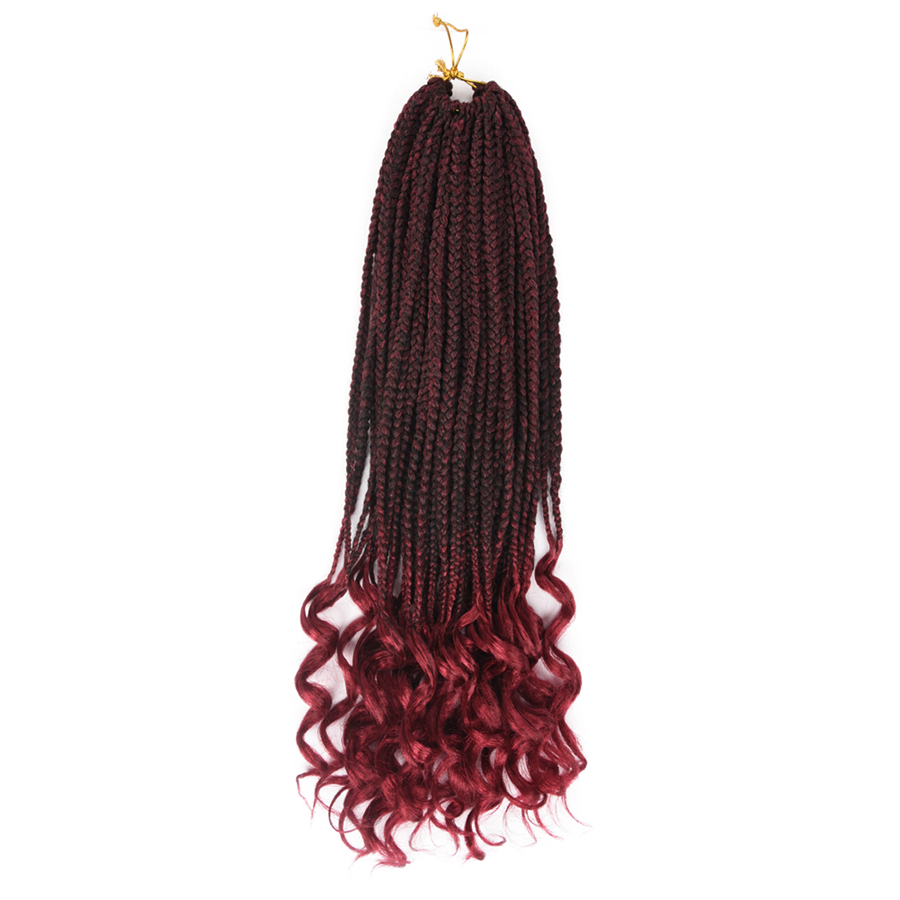 24 Inch Curly End 3D Split Box Jumbo Twist Crochet Synthetic Braid Hair