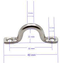 Boat awning accessories Stainless Steel wire eye strap Deck Tie Down wire eye strap
