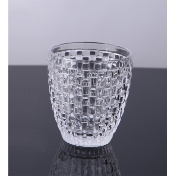 Vaso de cristal hecho a mano y patrón tejido cáliz