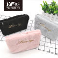 Popular simple color embroidery partysu pu pencil case