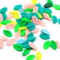 100pcs Multi Colors Tree Leaf Polymer Clay Bead Cute Kawaii Leaves Diy Decoration Slime Filler