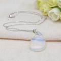 Opal 28x35MM Waterdrop Pendant Necklace dengan 45CM Rantai Perak