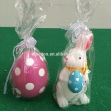 Set of 2 led easter candle led rabbit egg candles led flicking candle real wax easter candle led scented candle for easter