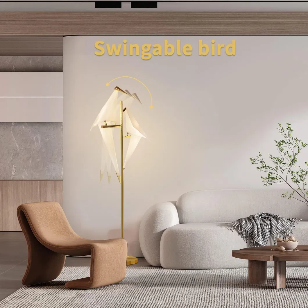 Modern Nordic Decorative Bird Lamp with Luxury Gold Crane Design