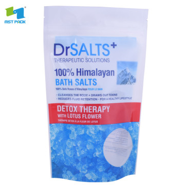 sac de sel de bain personnalisé d&#39;emballage de fermeture à glissière en plastique