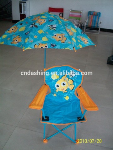 Hot sale kids folding camping beach chair with umbrella, folding chair