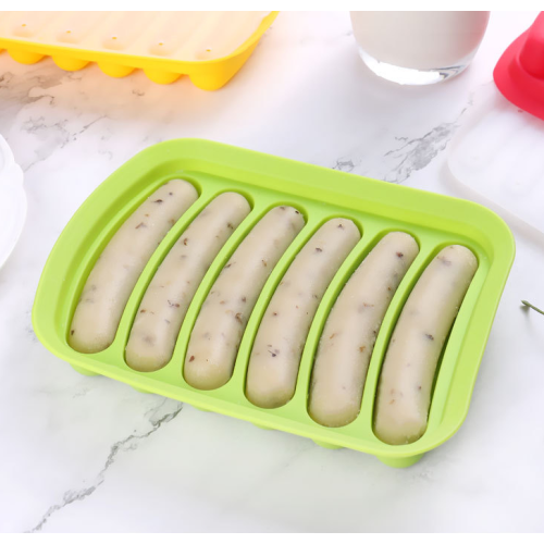 Custom 6-kavity Hotmade Hot Dogs Silicone Sosej Acuan