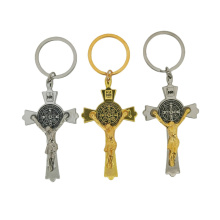 Custom Wholesale Religious Charms: Stainless Steel Cross Pendant Keychains & Key Rings