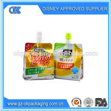 custom design printed foil drink pouch / foil drink pouch with spout/High quality juice drinks pouch bag