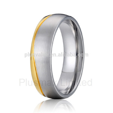 Fashion engagement rings for men bicolor surgical titanium men\'s wedding ring