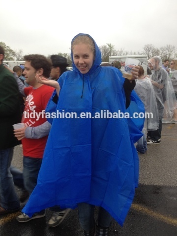 Emergency Promotional Hooded Plastic Poncho Raincoat