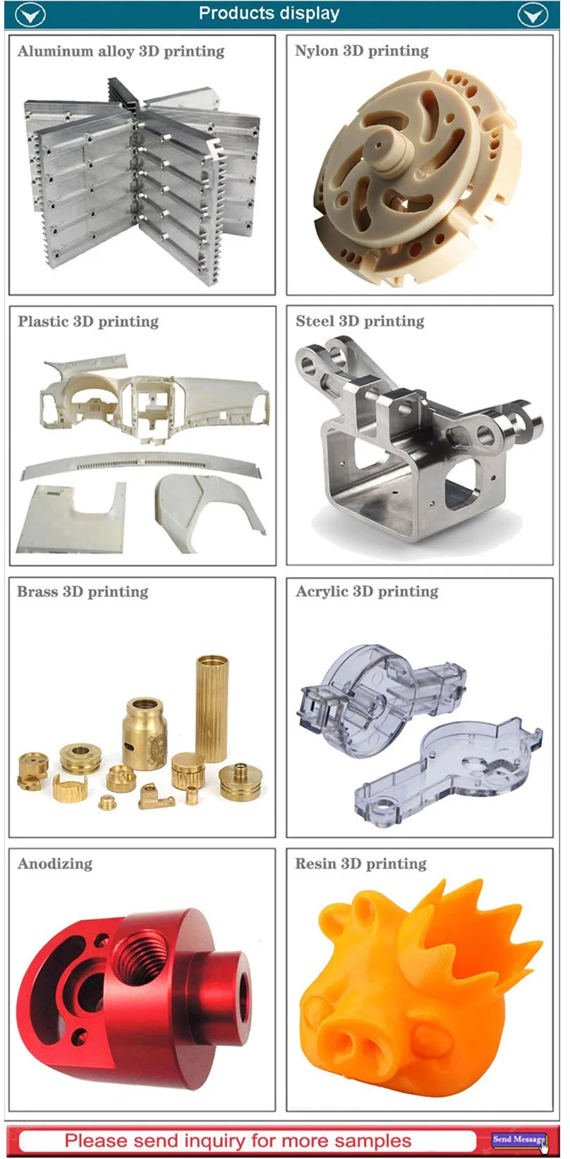 Custom Machining Anodizing Aviation Industrial Aluminum Alloy Metal Accessories Parts Rapid Prototype Slm 3D Printing Service