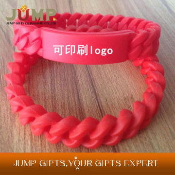 Cheapest silicone bracelet, hot selling custom twist silicone band