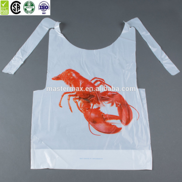 Mastermax Custom Printed Disposable Restaurant Bibs Single-Use Plastic Apron Adults Bibs