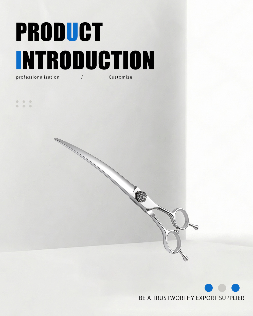 جيبسوفيلا مقص مستقيم منحني لتصفيف الحيوانات الأليفة Gypsophila Curved Straight Scissors for Pet Grooming