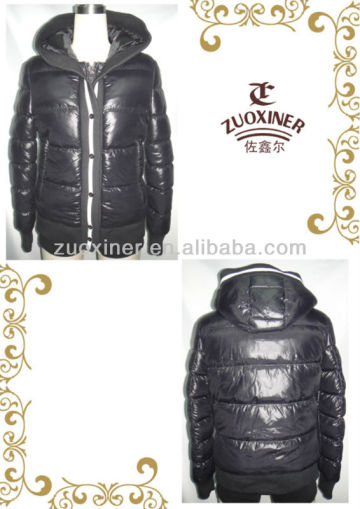 Ladies shiny down look jacket fake 2 in 1