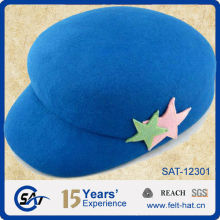 2015 new design blue felt cap with star decoration
