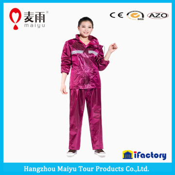 Maiyu polyester rainsuit with hood for women