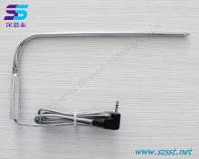 BBQ meat probe with stainless steel braided wire