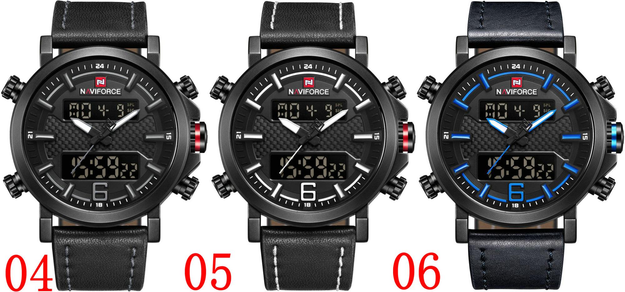 NAVIFORCE 9135 Men LED Quartz watches Digital Men's Running Watch