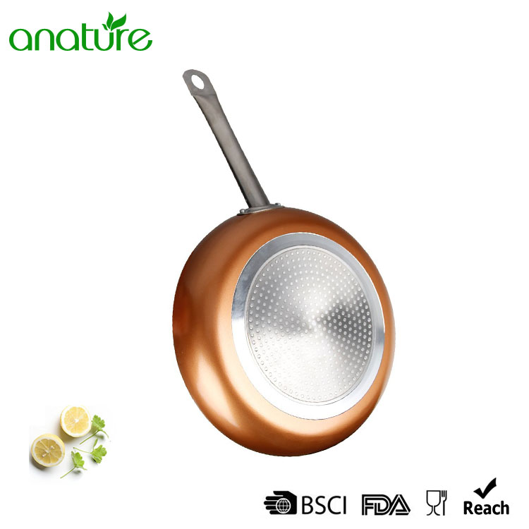 Copper Titanium Ceramic Coating Induction Bottom Fry Pan