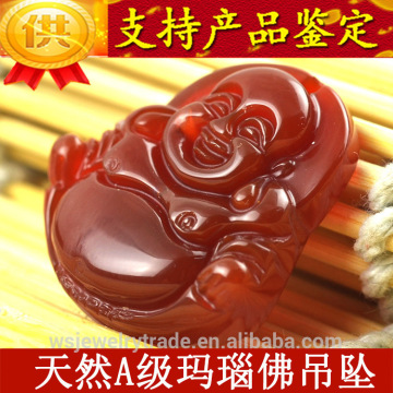 Natural agate Laughing Buddha Pendant Agate Pendant Gemstone Pendant