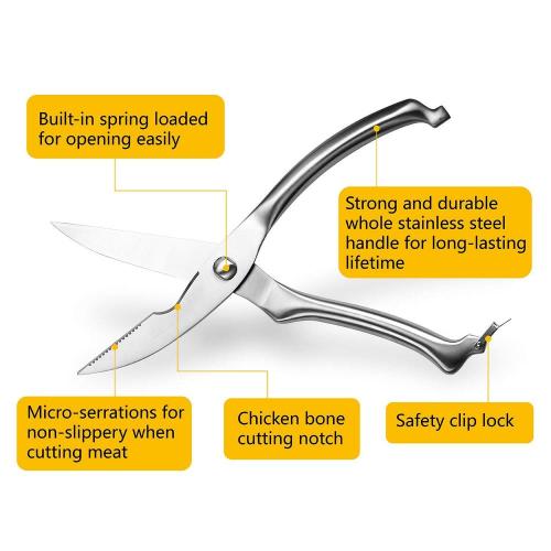 stainless steel kitchen scissors poultry scissors