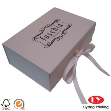 Pink Hard Paper Gift Box Packaging Logo Printed