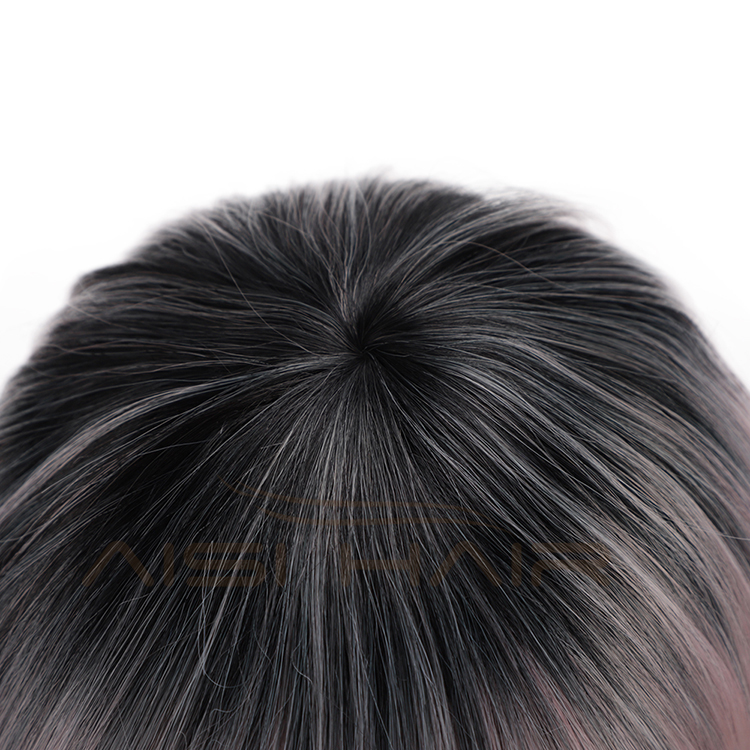 Aisi Hair High Temperature Fiber Straight Short Bob Wigs Ombre Pink Short Bob Wigs with Neat Bangs Cosplay Short Bob Wigs