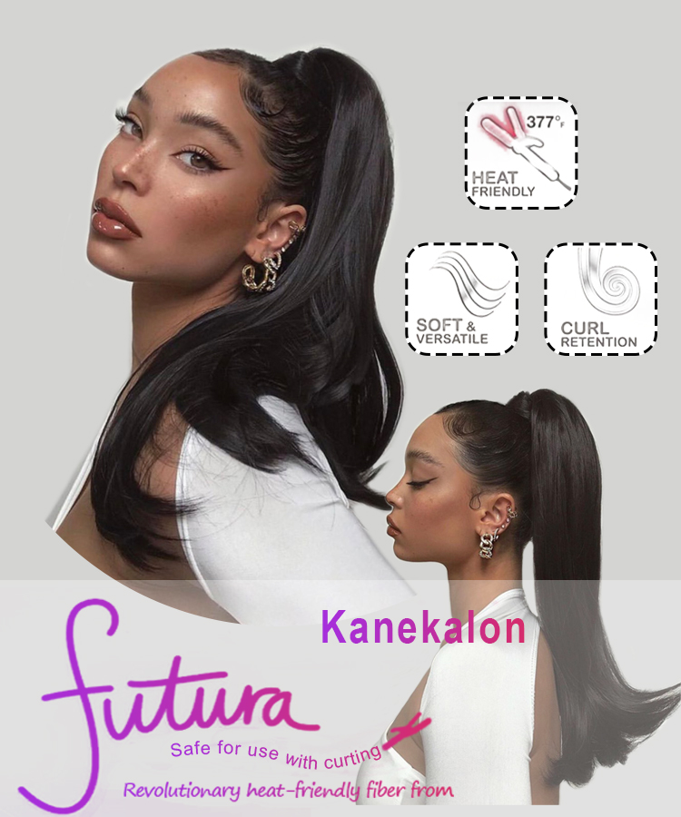 Extension Drawstring Brazilian Yaki Kinky Straight Attachement Clip-In Grey Hair Ombre Synthetic Ponytail