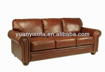 Leather classic sofa, european antique style leather sofa set YL1013