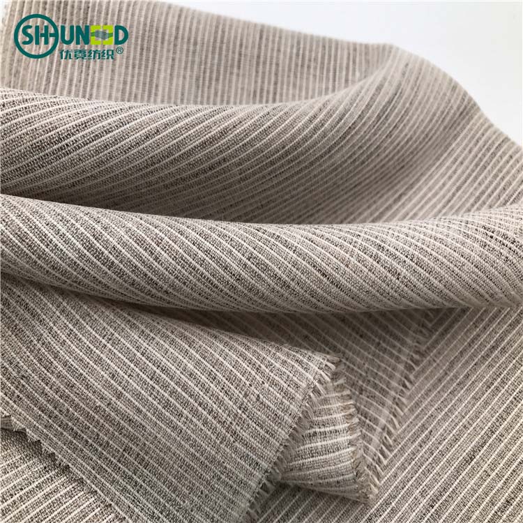 Chinese Factory High quality cotton canvas horse hair interlining for suit/bruckram interlining manufacturer for sale