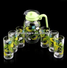 vintage glass wine pitcher set