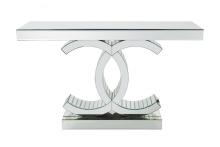 glass mirrored CC console table