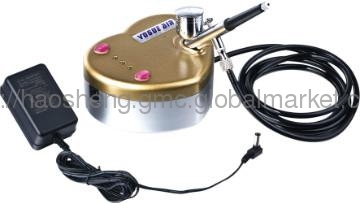 mini make-up air compressor with airbrush of HS08-2AC-SK
