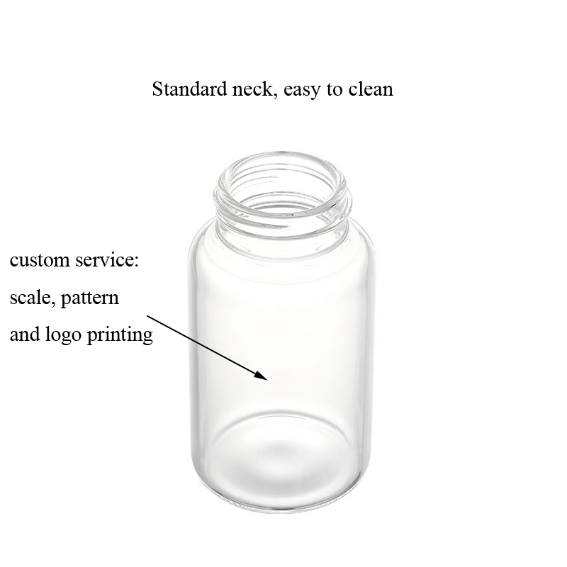 New Transparent 240ml & 120ml With Cover And Pacifier Anti Colic Standard Neck Mouth Baby Milk Glass Feeding Bottle