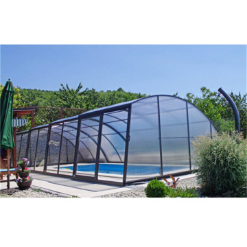 Swimming Pool Cover Enclosures With Polycarbonate Sheet Roof