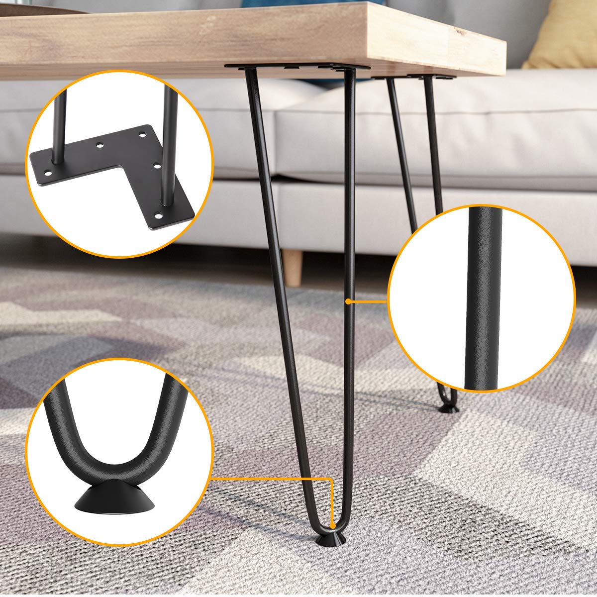 China Manufacture Metal table Hairpin Legs