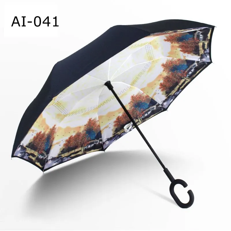 UV Protection Windproof Large Big Straight Car Umbrella with C-Shaped Handle