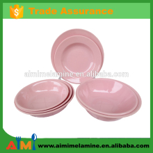 7pcs Solid color melamine dinner set , blue pink color melamine dinnerware