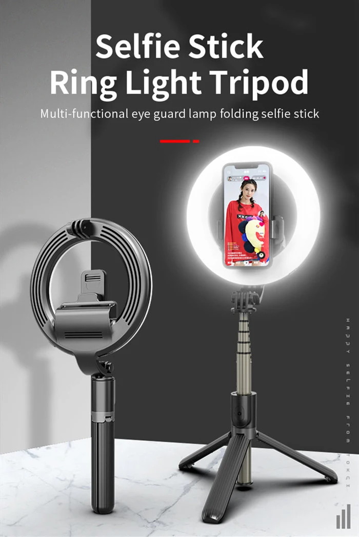 Selfie Shooting Live Stream Broadcast L07 Table LED Light Bluetooth Tripod Selfie Stick