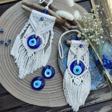 Turkish Dream Catcher Handmade Cotton Tapestry - Blue Eye Decoration