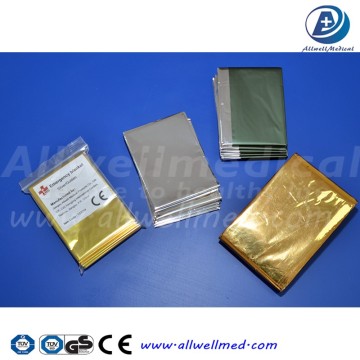 Disposable thermal survival mylar emergency blanket