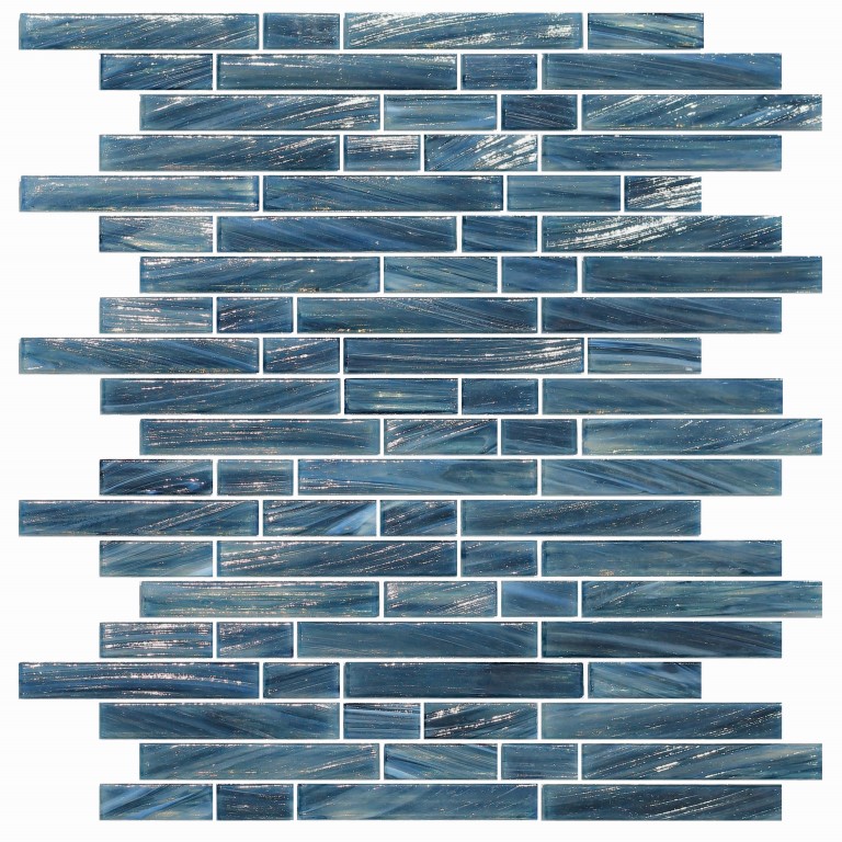 Blue subway classics glass Mosaic tile home depot