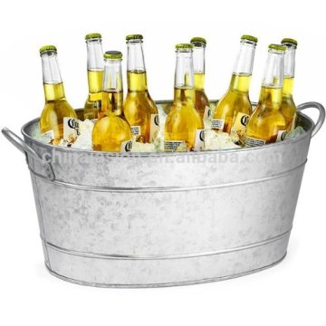 Large Galvanized Steel Oval Beverage Tub 21ltr Party Beer Bottle Cooler Tub