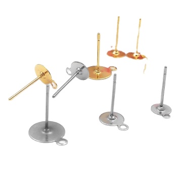 Gold Silver Stainless Steel Earrings Blank Post Jewelry Supplies