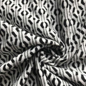 Polyester Jacquard black white knitting fabric