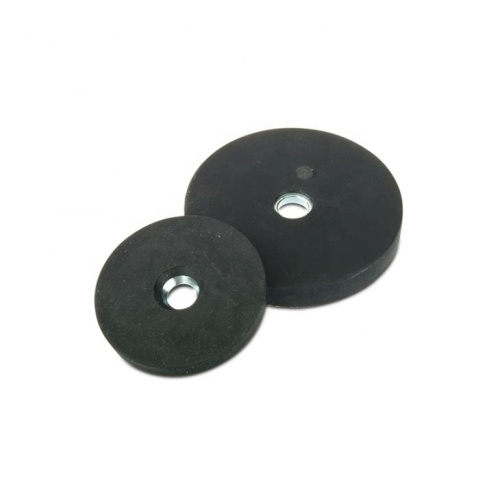 Rubber Coated Permanent Black Pot Magnet