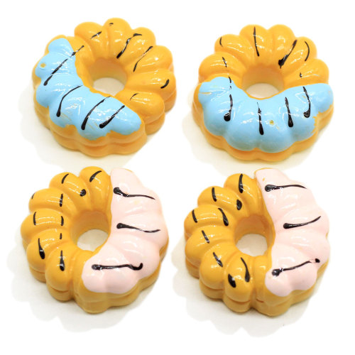 Netter Donut Flatback Harz Cabochon Simulation Cartoon Essen Spiel für Telefon Dekoration DIY Haarschmuck Scrapbooking