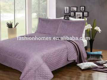 High-end luxury comfortable 3pcs embroidery velvet bedspread